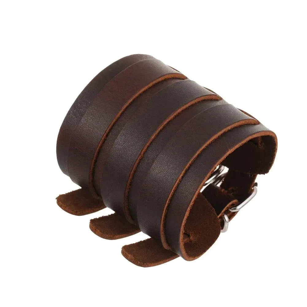 Bracelet Homme Large Cuir - Punk Rock-Passion Steampunk