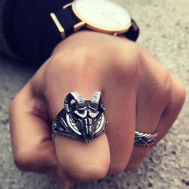 Bague Baphomet Skull-Passion Steampunk