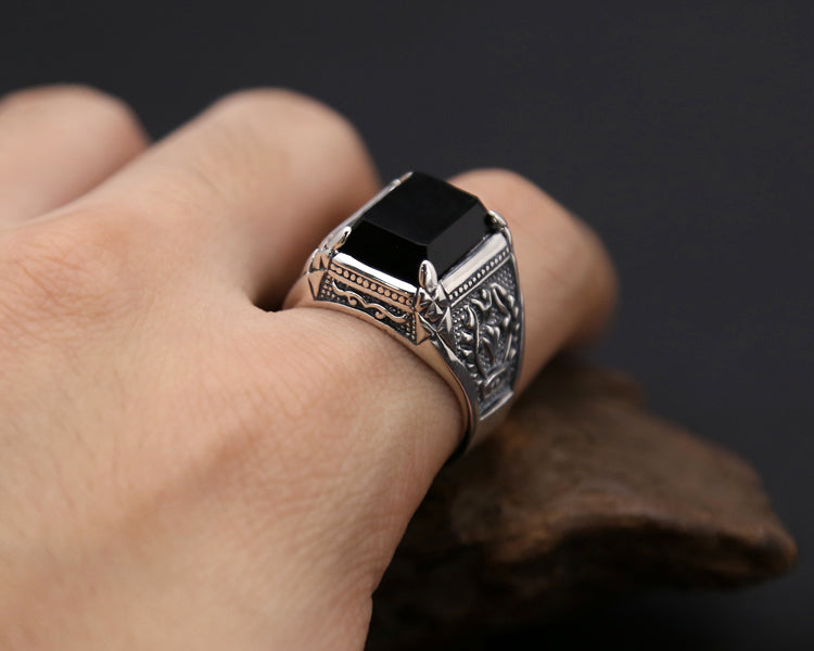 Bague Chevaliere Homme Argent - Style Vintage