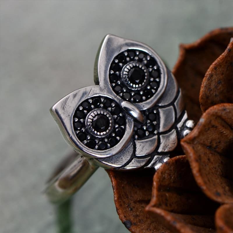 Bague Chouette Aveugle en Argent-Passion Steampunk