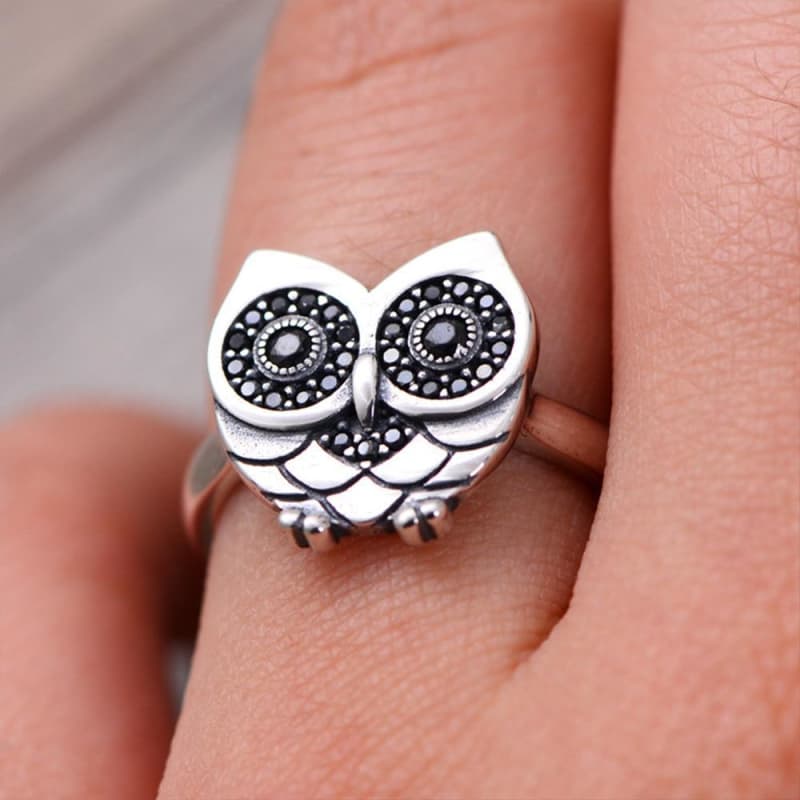 Bague Chouette Aveugle en Argent-Passion Steampunk
