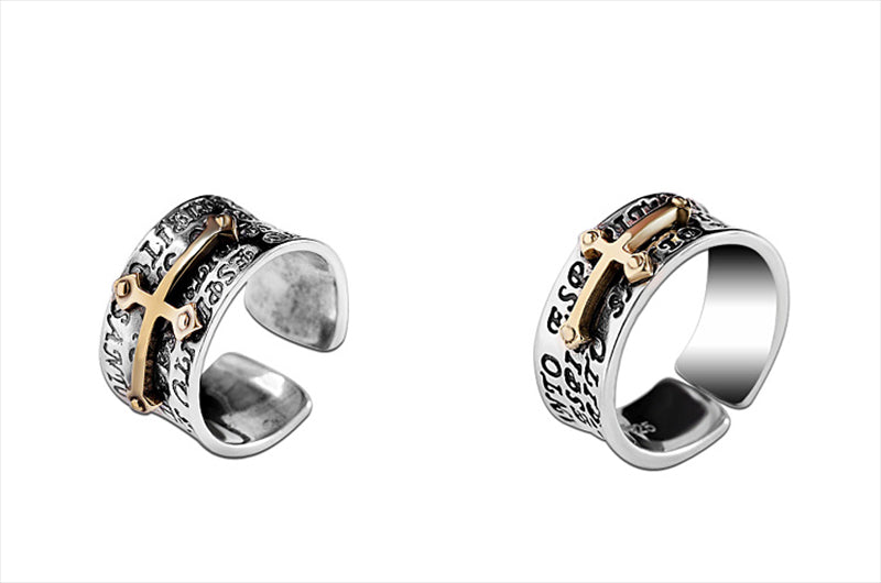 Bague Croix Argent - In Nomine Domini-Passion Steampunk