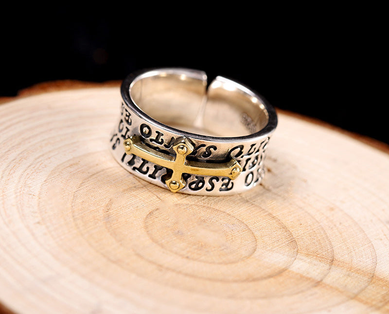 Bague Croix Argent - In Nomine Domini-Passion Steampunk
