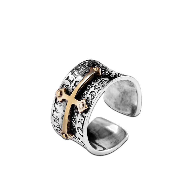 Bague Croix Argent - In Nomine Domini-Passion Steampunk
