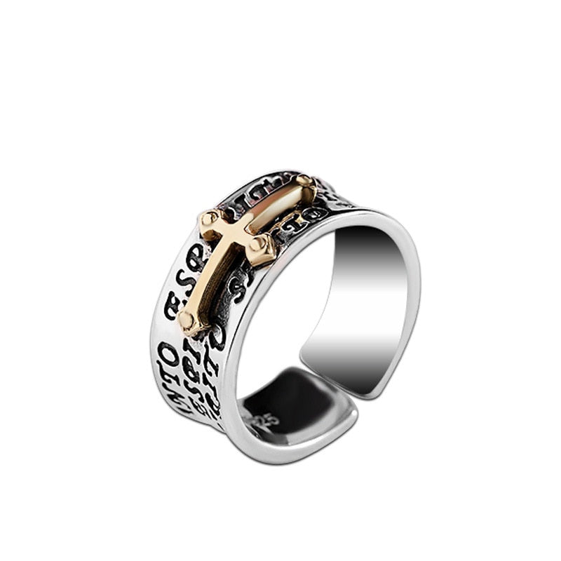 Bague Croix Argent - In Nomine Domini-Passion Steampunk