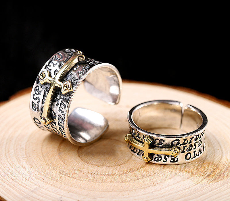 Bague Croix Argent - In Nomine Domini-Passion Steampunk