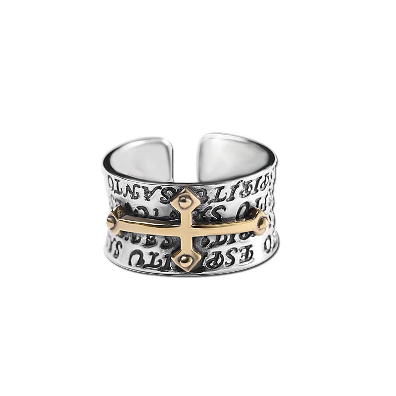 Bague Croix Argent - In Nomine Domini-Passion Steampunk