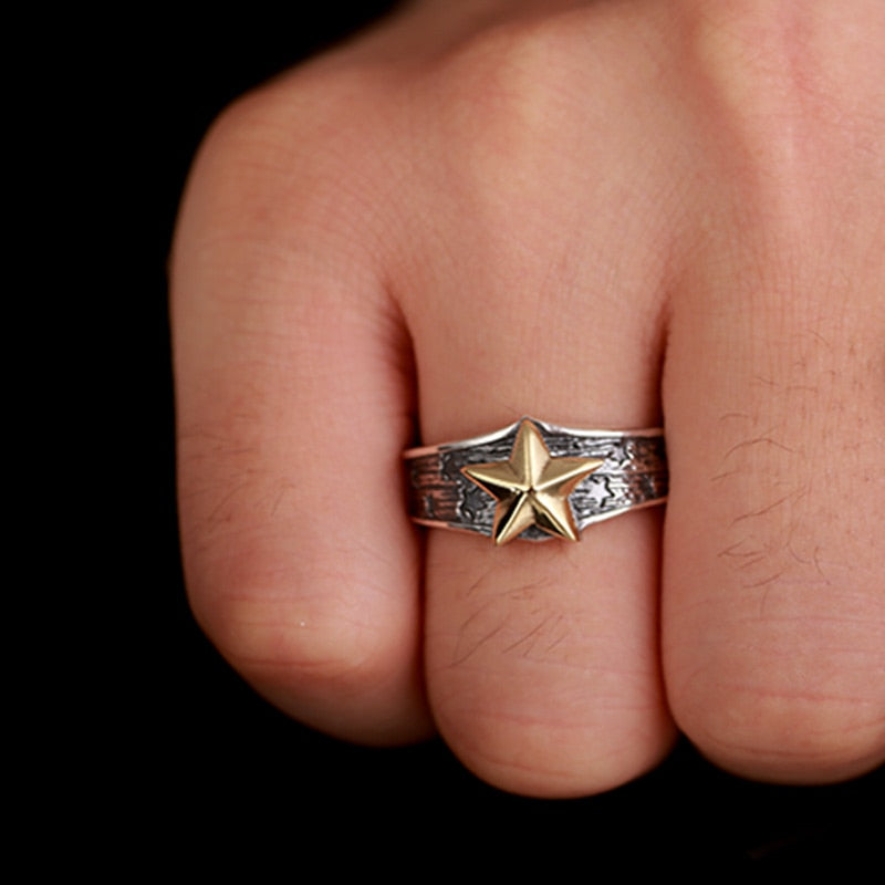 Bague Etoile - Argent Steampunk-Passion Steampunk