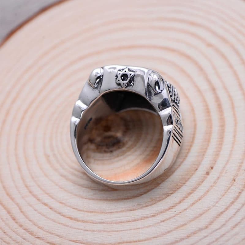 Bague Obsidienne Homme - Argent-Passion Steampunk
