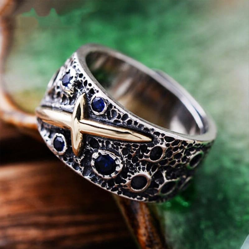 Bague Homme Saphir - Ciel étoilé-Passion Steampunk