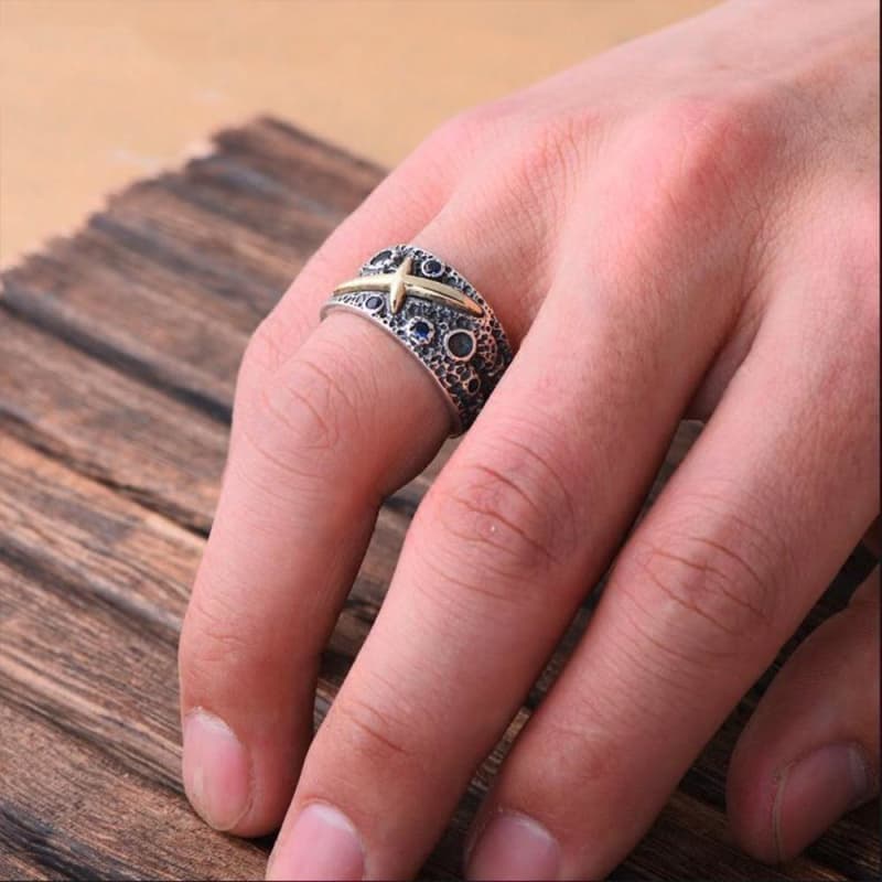 Bague Homme Saphir - Ciel étoilé-Passion Steampunk