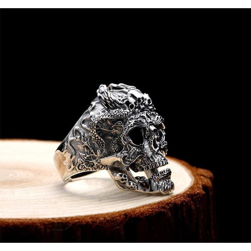 Bague Argent Gothique - Roi Liche-Passion Steampunk