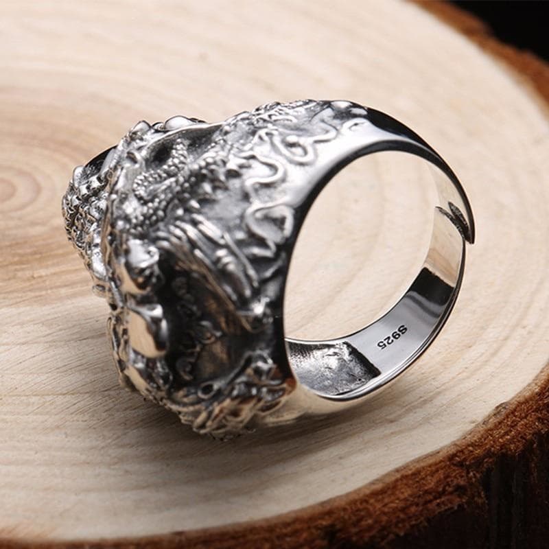 Bague Argent Gothique - Roi Liche-Passion Steampunk