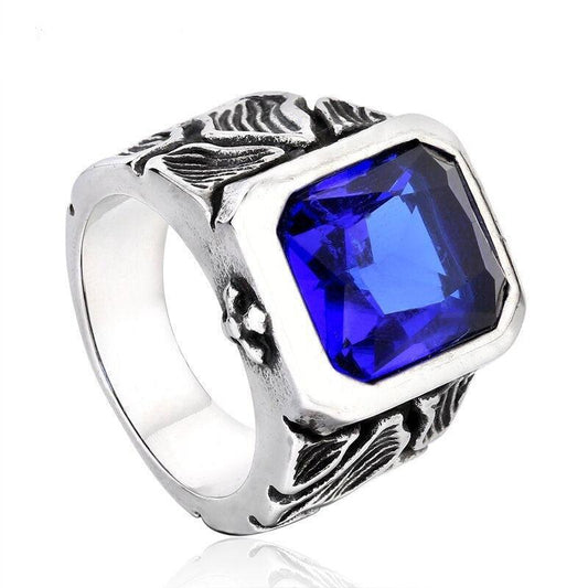 Bague Homme Pierre - Bleu Steampunk-Passion Steampunk