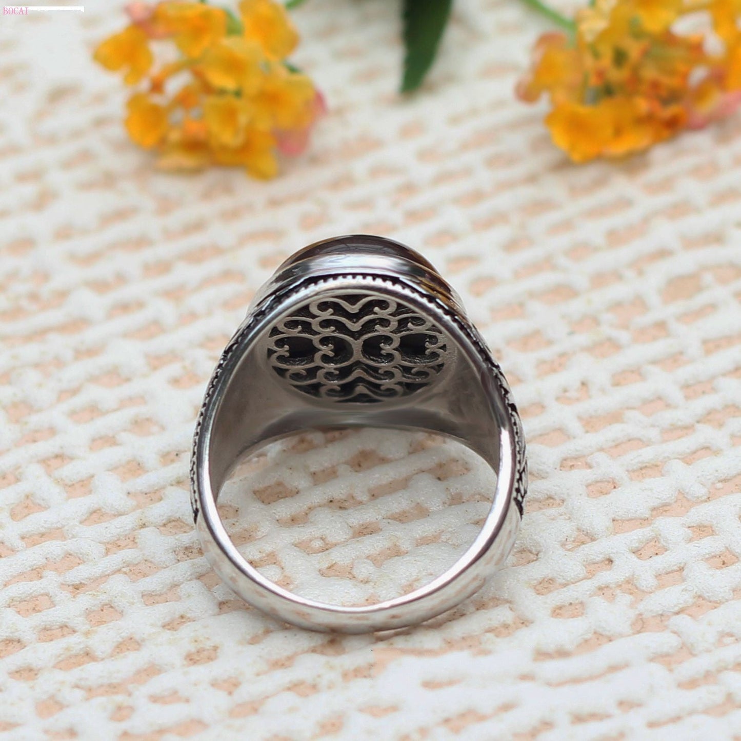 Bague Homme - Pierre Noire-Passion Steampunk