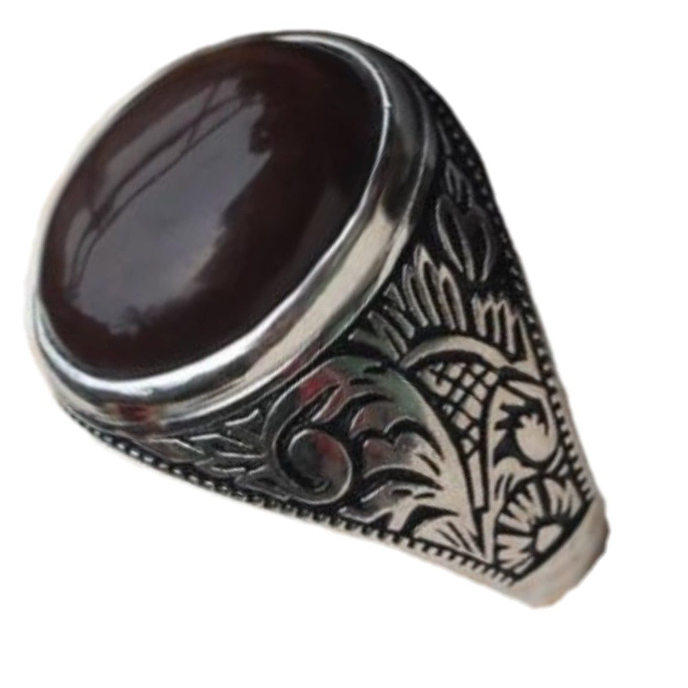 Bague Homme - Pierre Noire-Passion Steampunk