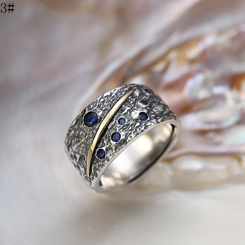 Bague Homme Saphir - Ciel étoilé-Passion Steampunk