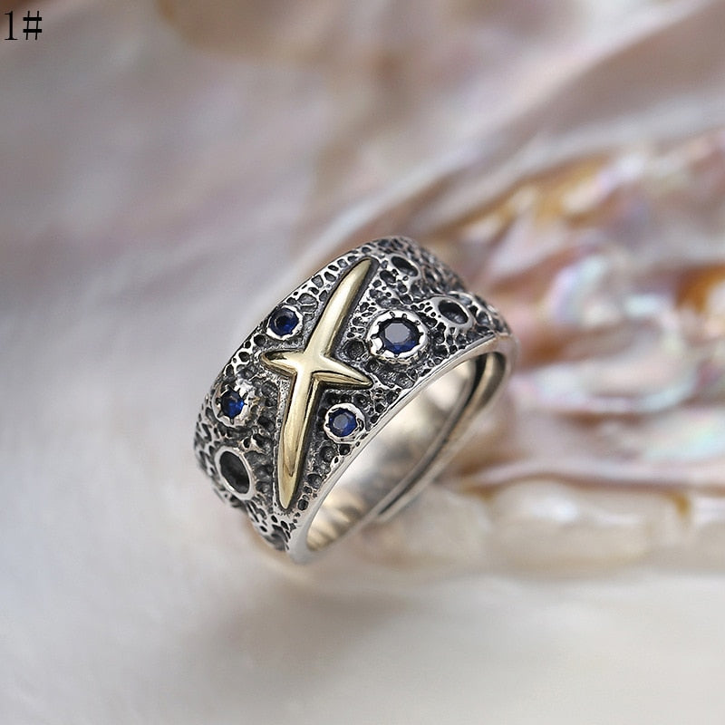 Bague Homme Saphir - Ciel étoilé-Passion Steampunk