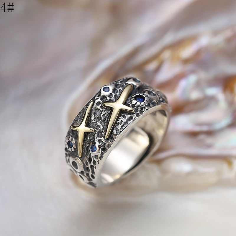 Bague Homme Saphir - Ciel étoilé-Passion Steampunk