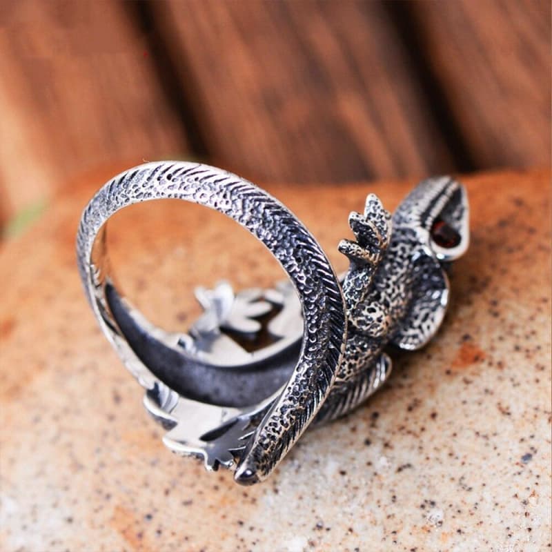 Bague Lezard d' Argent-Passion Steampunk