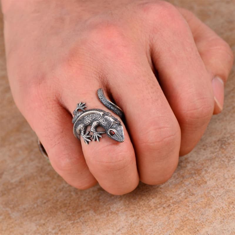 Bague Lezard d' Argent-Passion Steampunk