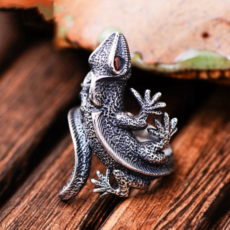 Bague Lezard d' Argent-Passion Steampunk