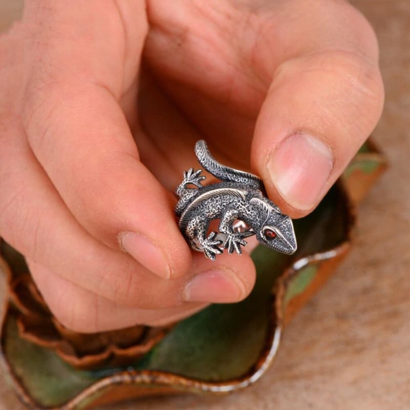 Bague Lezard d' Argent-Passion Steampunk