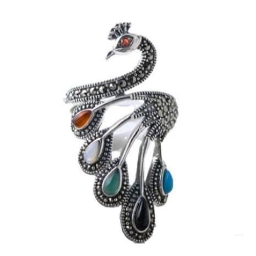 Bague Steampunk - Paon d' Argent-Passion Steampunk