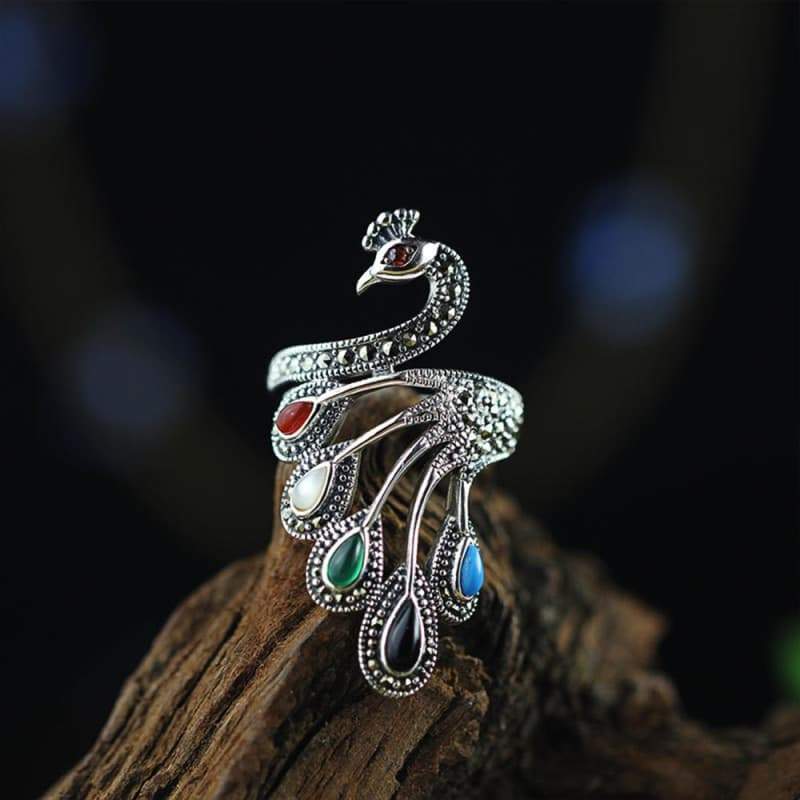 Bague Steampunk - Paon d' Argent-Passion Steampunk
