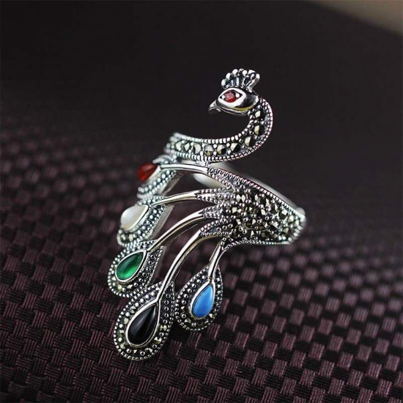 Bague Steampunk - Paon d' Argent-Passion Steampunk