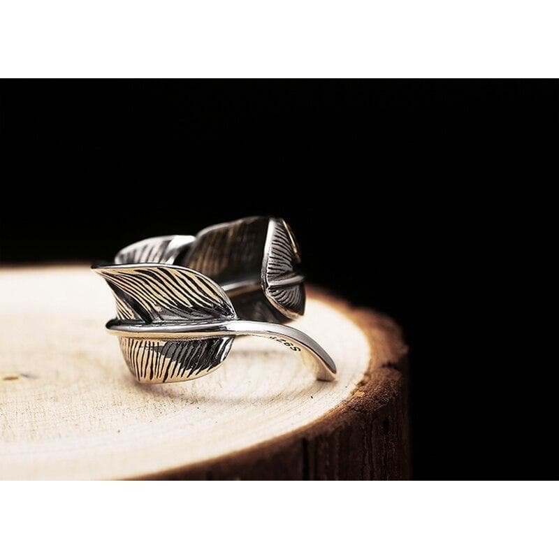 Bague Plume Argent - Homme Steampunk-Passion Steampunk