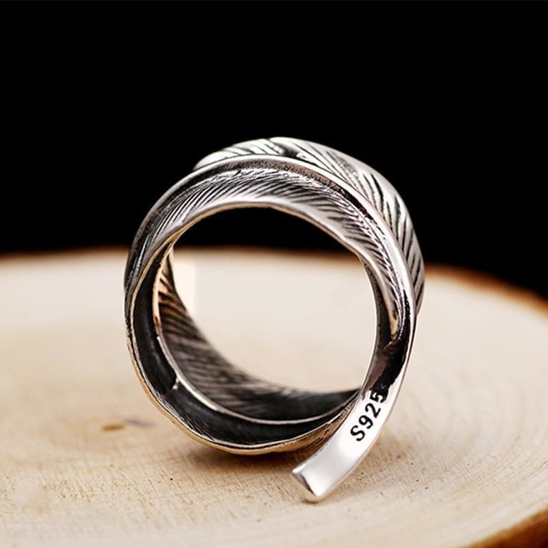 Bague Plume Argent - Homme Steampunk-Passion Steampunk
