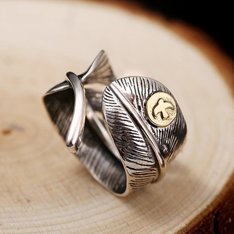 Bague Plume Argent - Homme Steampunk-Passion Steampunk