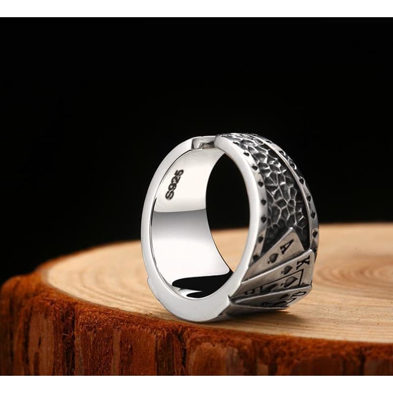 Bague Homme - Poker d' Argent-Passion Steampunk