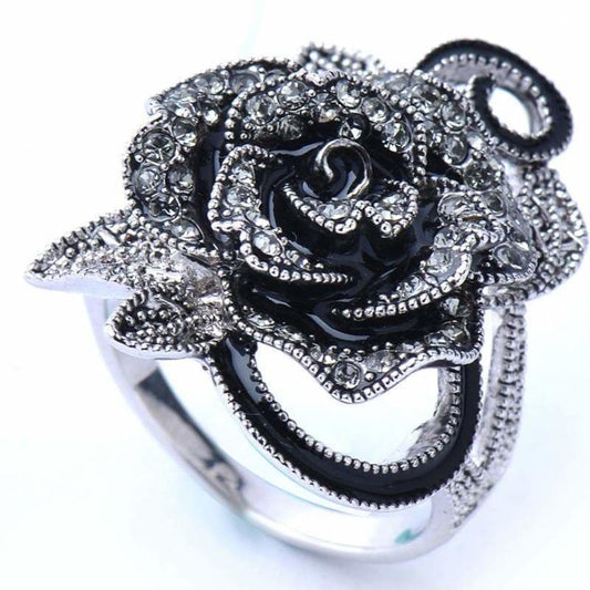 Bague Steampunk - Black Baccara-Passion Steampunk