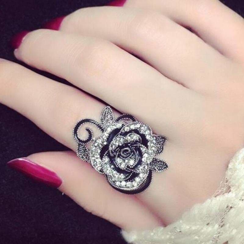 Bague Steampunk - Black Baccara-Passion Steampunk