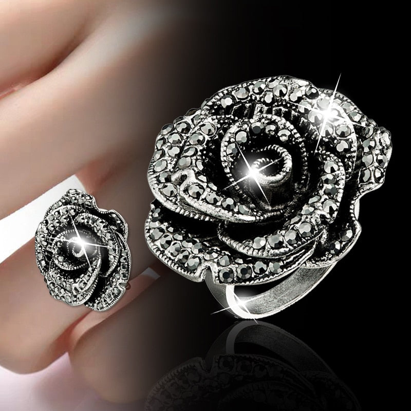 Bague Steampunk - Black Baccara-Passion Steampunk