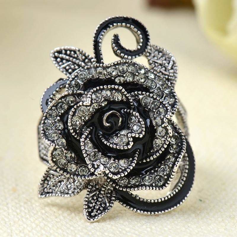 Bague Steampunk - Black Baccara-Passion Steampunk
