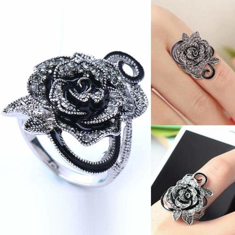 Bague Steampunk - Black Baccara-Passion Steampunk