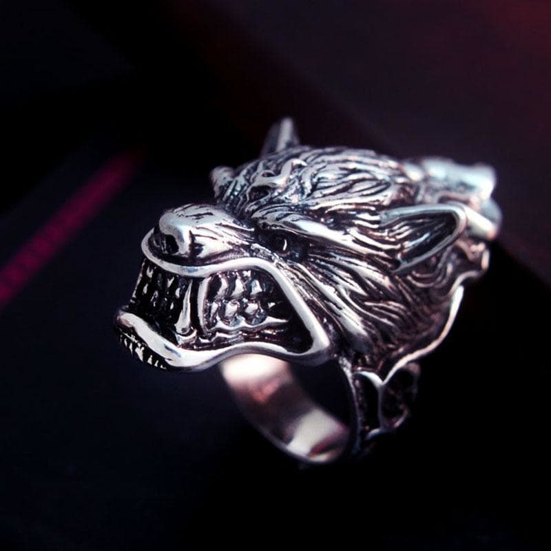 Bague Tete de Loup Argent - Fenrir-Passion Steampunk