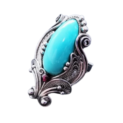 Bague Victorienne - Turquoise au charme d' Antan-Passion Steampunk