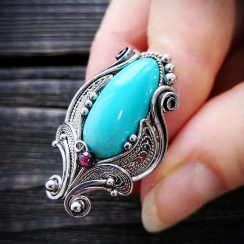 Bague Victorienne - Turquoise au charme d' Antan-Passion Steampunk