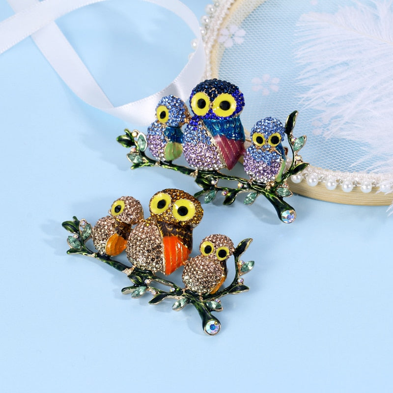 Broche Steampunk - Chouettes de Cristal-Passion Steampunk