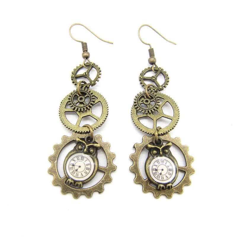 Boucles Steampunk - Hiboux Mécaniques-Passion Steampunk