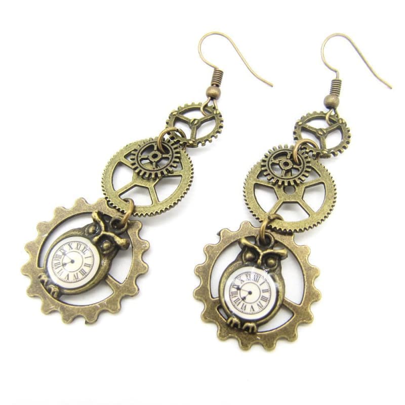 Boucles Steampunk - Hiboux Mécaniques-Passion Steampunk