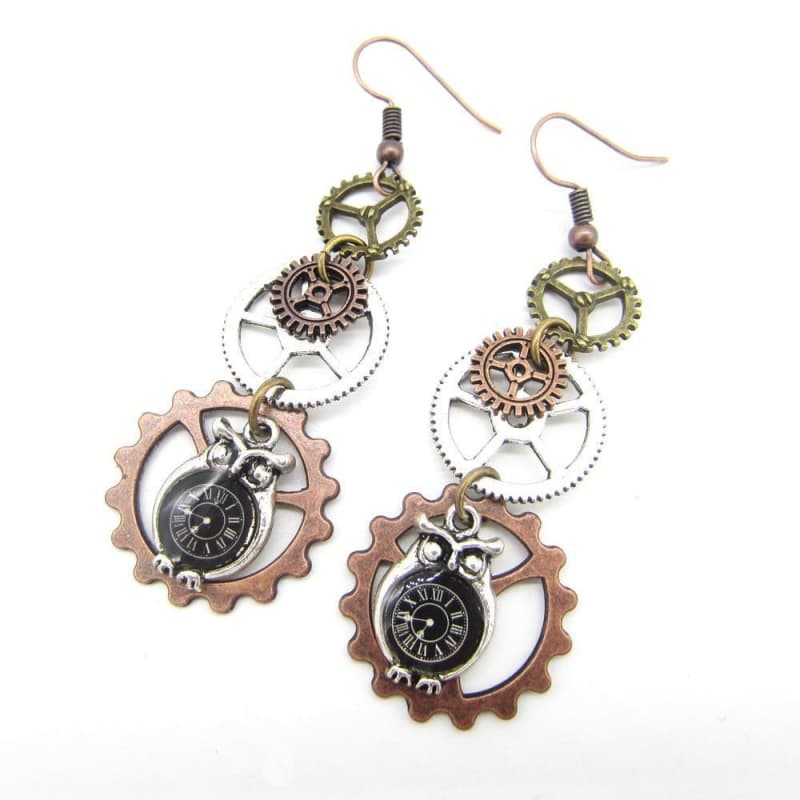 Boucles Steampunk - Hiboux Mécaniques-Passion Steampunk