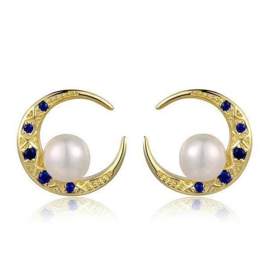 Boucles d' Oreilles Croissant de Lune Argent-Passion Steampunk