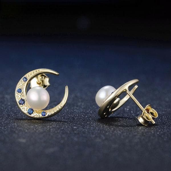 Boucles d' Oreilles Croissant de Lune Argent-Passion Steampunk