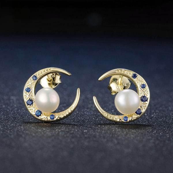 Boucles d' Oreilles Croissant de Lune Argent-Passion Steampunk