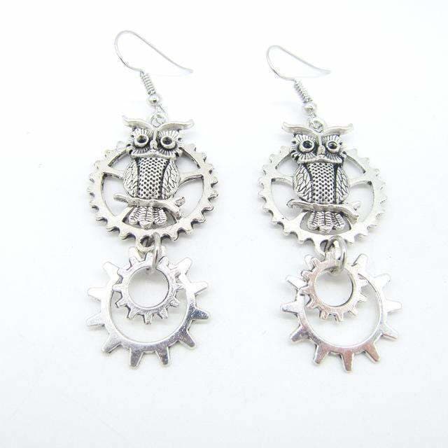 Boucles d' Oreilles Hibou - Grand Duc-Passion Steampunk